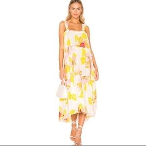 Free people cotton midi floral dress small